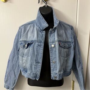 LEVI’S Cropped Jean Jacket; EXC cond; youth (12-13); or XS women’s
